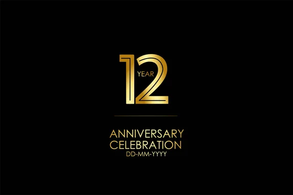 Years Anniversary Celebration Card Black Background Vector Design Celebration Invitation — Stock Vector
