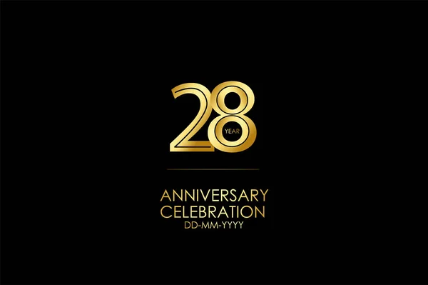 Years Anniversary Celebration Card Black Background Vector Design Celebration Invitation — Stockvector