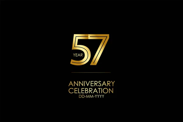 Years Anniversary Celebration Card Black Background Vector Design Celebration Invitation — Stockvector