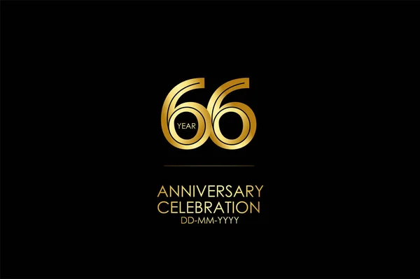 Years Anniversary Celebration Card Black Background Vector Design Celebration Invitation — Stok Vektör