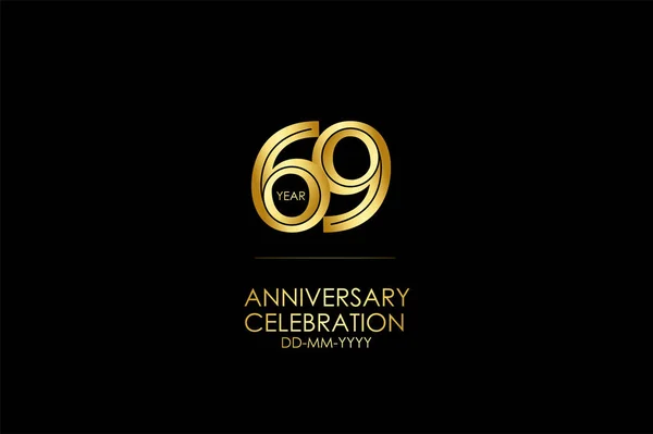 Years Anniversary Celebration Card Black Background Vector Design Celebration Invitation — Stok Vektör
