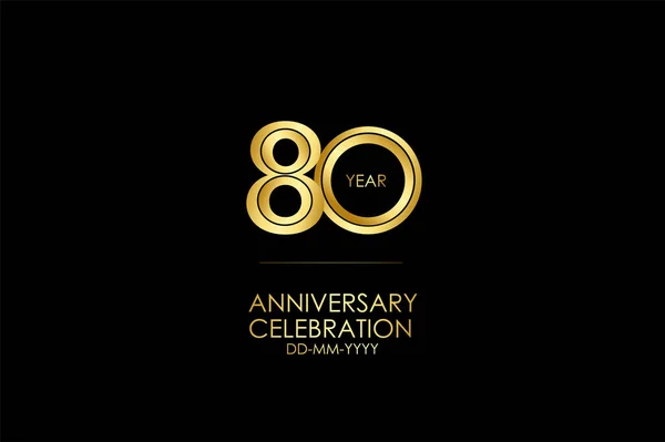 Years Anniversary Celebration Card Black Background Vector Design Celebration Invitation — Vettoriale Stock