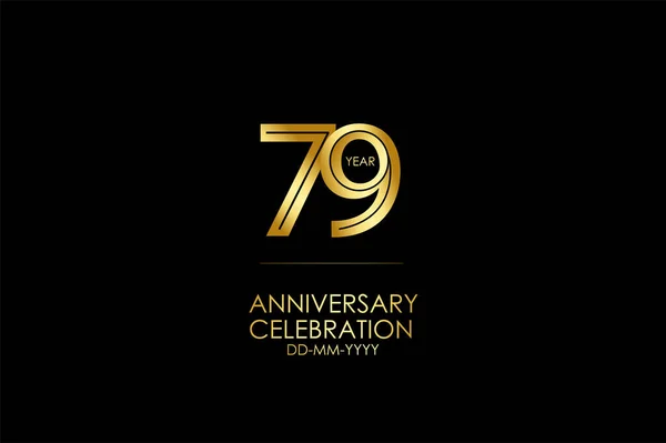 Years Anniversary Celebration Card Black Background Vector Design Celebration Invitation — Vettoriale Stock