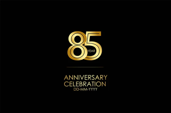 Years Anniversary Celebration Card Black Background Vector Design Celebration Invitation — Archivo Imágenes Vectoriales