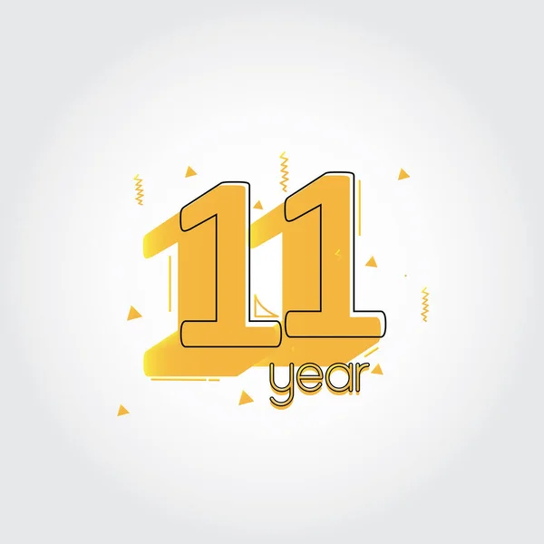 Years Anniversary Celebration Yellow Colors Comical Design Logotype Anniversary Logo — Stock Vector