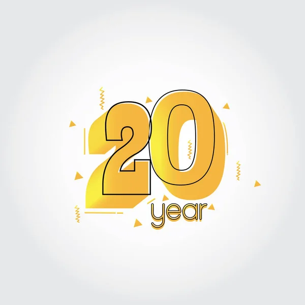Years Anniversary Celebration Yellow Colors Comical Design Logotype Anniversary Logo — Stock Vector