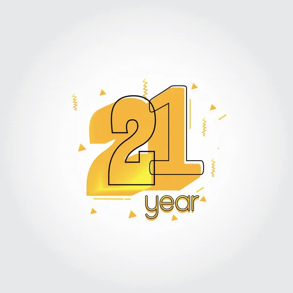 Ans Célébration Anniversaire Jaune Couleurs Comique Design Logotype Logo Anniversaire — Image vectorielle