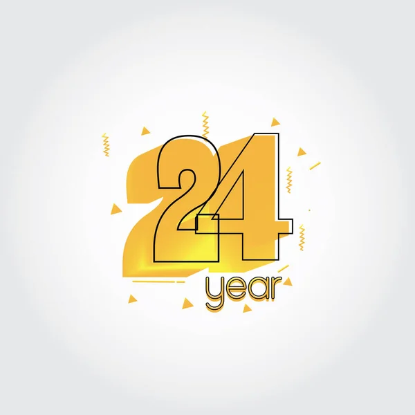 Ans Célébration Anniversaire Jaune Couleurs Comique Design Logotype Logo Anniversaire — Image vectorielle