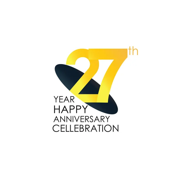 Ans Célébration Anniversaire Couleurs Jaunes Design Logotype Logo Anniversaire Isolé — Image vectorielle