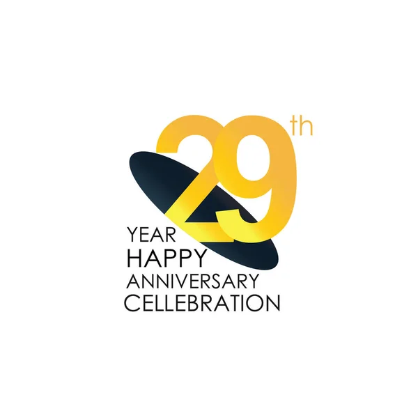 Årsjubileum Yellow Colors Design Logotyp Jubileumslogo Isolerad Vit Bakgrund Vektor — Stock vektor