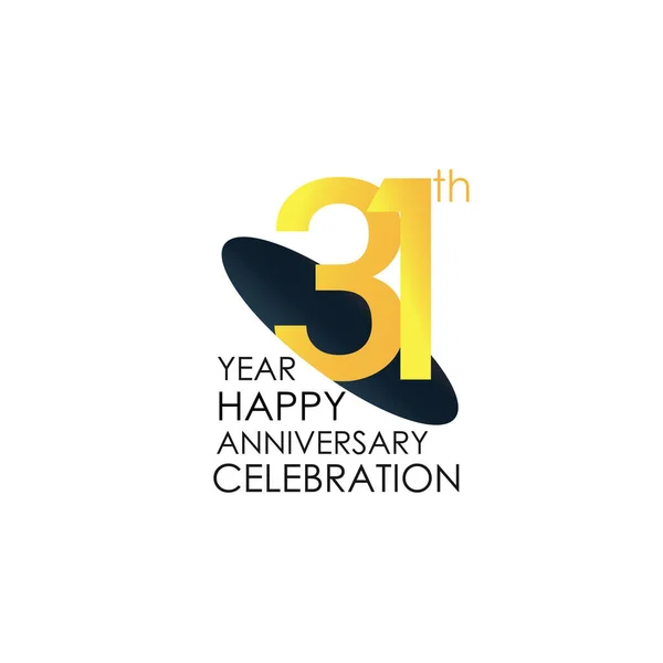 Anos Celebração Aniversário Logotipo Projeto Cores Amarelas Logotipo Aniversário Isolado —  Vetores de Stock