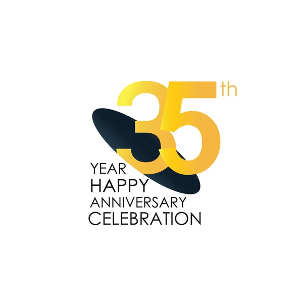 Let Oslavy Výročí Žluté Barvy Design Logotyp Výročí Logo Izolované — Stockový vektor