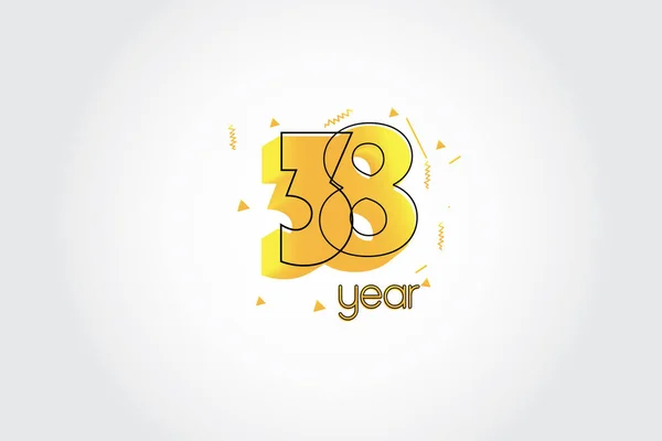 Jahr Feier Yellow Colors Comical Design Logo Jubiläums Logo Isoliert — Stockvektor