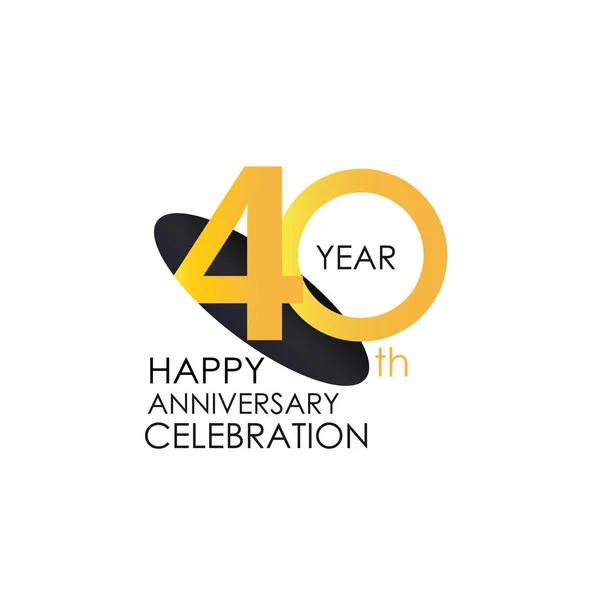 Years Anniversary Celebration Yellow Colors Design Logotype Anniversary Logo Isolated — Stock Vector