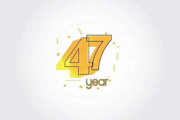 Years Anniversary Celebration Yellow Colors Comical Design Logotype Anniversary Logo — Stock Vector