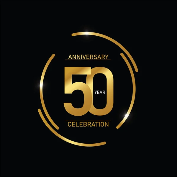 Logotipo Celebración Años Aniversario Logotipo Aniversario Con Círculo Oro Chispa — Archivo Imágenes Vectoriales