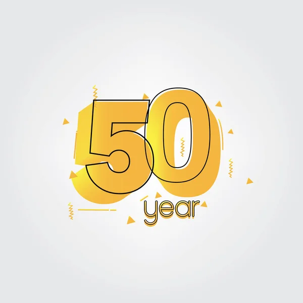 Anos Celebração Aniversário Amarelo Cores Comical Design Logotipo Logotipo Aniversário —  Vetores de Stock