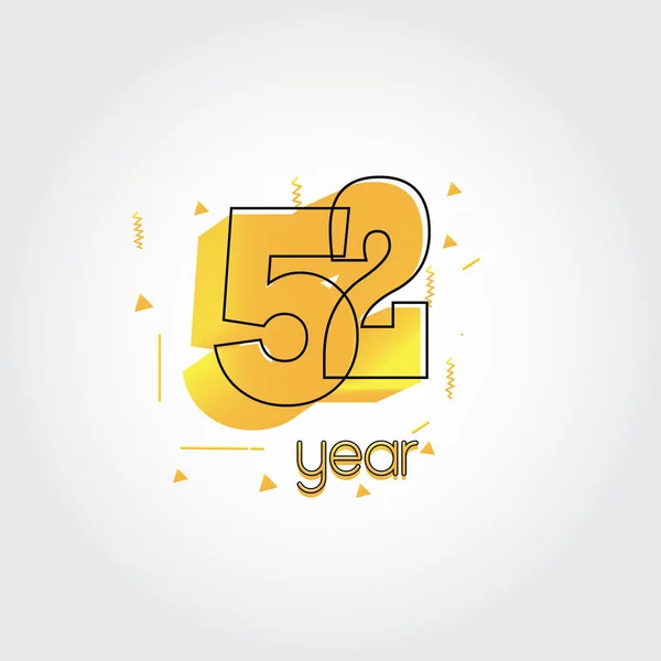 Celebração Aniversário Anos Amarelo Cores Comical Design Logotipo Logotipo Aniversário —  Vetores de Stock