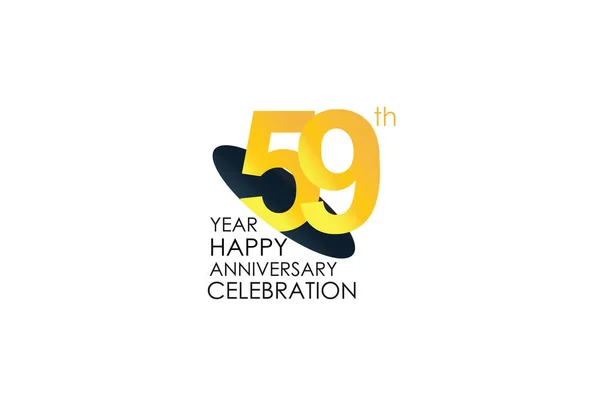 Anni Celebrazione Yellow Colors Design Logotipo Logo Anniversario Isolato Sfondo — Vettoriale Stock