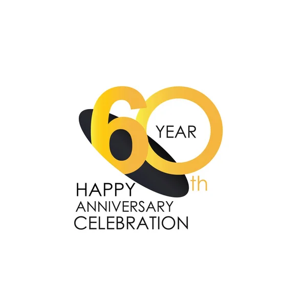 Años Celebración Del Aniversario Colores Amarillos Diseño Logo Logo Aniversario — Archivo Imágenes Vectoriales