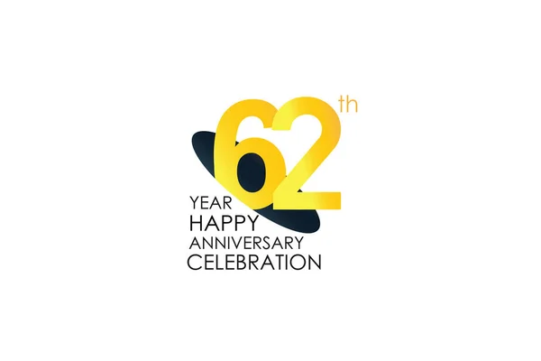 Rocznica Obchodów Yellow Colors Design Logotyp Logo Rocznicy Izolowane Białym — Wektor stockowy