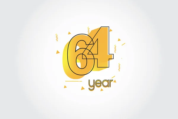 Year Anniversary Celebration Yellow Colors Comical Design Logotype Anniversary Logo — Stock Vector