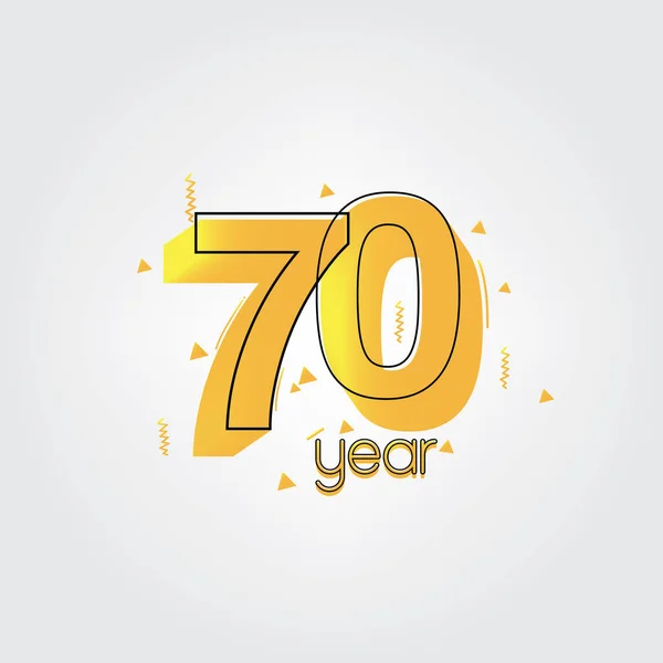 Ans Célébration Anniversaire Jaune Couleurs Comique Design Logotype Logo Anniversaire — Image vectorielle