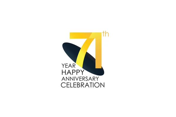 Année Anniversaire Célébration Jaune Couleurs Design Logotype Logo Anniversaire Isolé — Image vectorielle