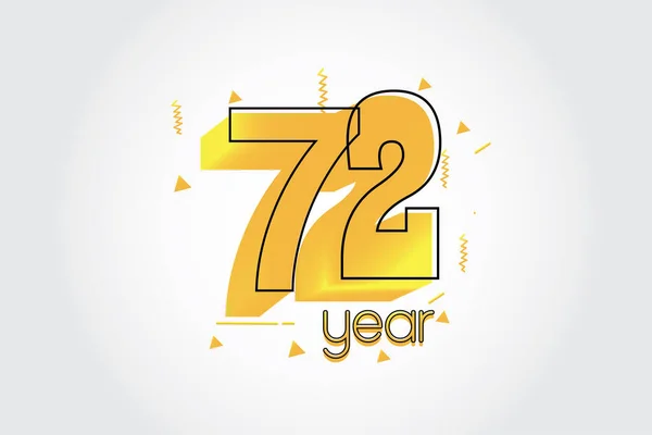 Année Anniversaire Célébration Jaune Couleurs Comique Design Logotype Logo Anniversaire — Image vectorielle