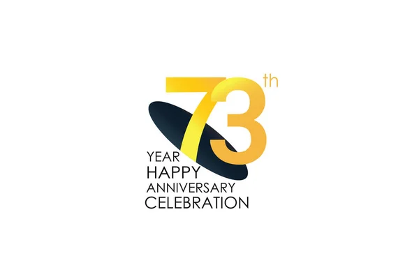 Rocznica Obchodów Yellow Colors Design Logotyp Logo Rocznicy Izolowane Białym — Wektor stockowy