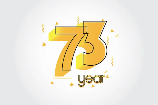 Year Anniversary Celebration Yellow Colors Comical Design Logotype Anniversary Logo — Stock Vector