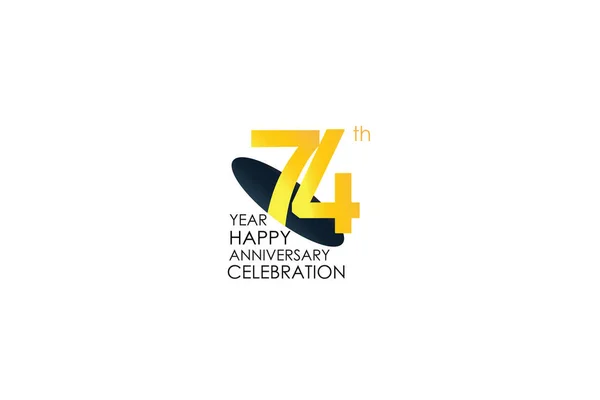 Année Anniversaire Célébration Jaune Couleurs Design Logotype Logo Anniversaire Isolé — Image vectorielle