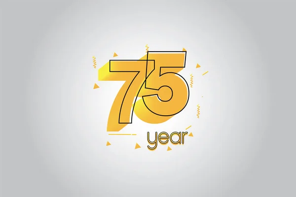 Celebração Aniversário Anos Amarelo Cores Comical Design Logotipo Logotipo Aniversário — Vetor de Stock