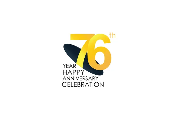 Výročí Oslavy Žluté Barvy Design Logotyp Výročí Logo Izolované Bílém — Stockový vektor