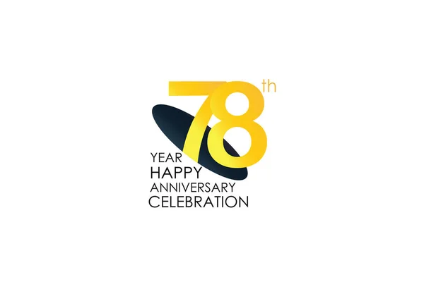 Year Anniversary Celebration Yellow Colors Design Logotype Anniversary Logo Isolated — Stock Vector