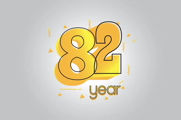 Års Jubileum Yellow Colors Comical Design Logotyp Jubileumslogo Isolerad Vit — Stock vektor