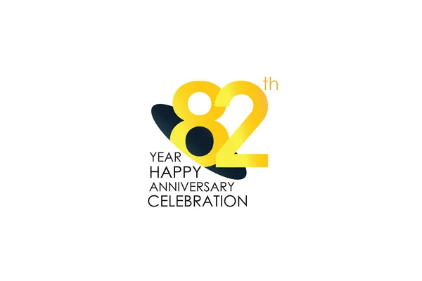 Jahr Feier Yellow Colors Design Logo Jubiläums Logo Isoliert Auf — Stockvektor