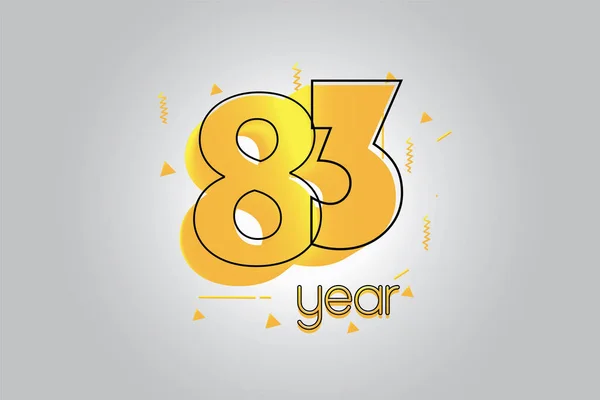 Year Anniversary Celebration Yellow Colors Comical Design Logotype Anniversary Logo — Stock Vector