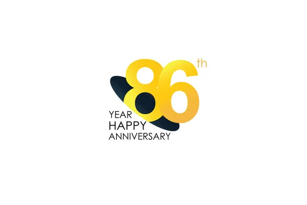 Celebração Aniversário Anos Logotipo Design Cores Amarelas Logotipo Aniversário Isolado — Vetor de Stock