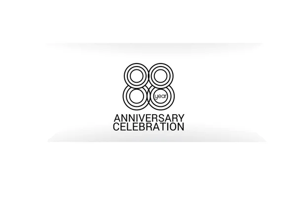 Celebração Aniversário Anos Black Line Logótipo Logotipo Aniversário Isolado Fundo —  Vetores de Stock