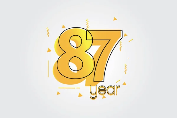 Celebração Aniversário Anos Cores Amarelas Logotipo Design Cômico Logotipo Aniversário — Vetor de Stock