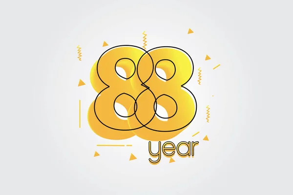 Årsjubileum Yellow Colors Comical Design Logotyp Jubileumslogo Isolerad Vit Bakgrund — Stock vektor