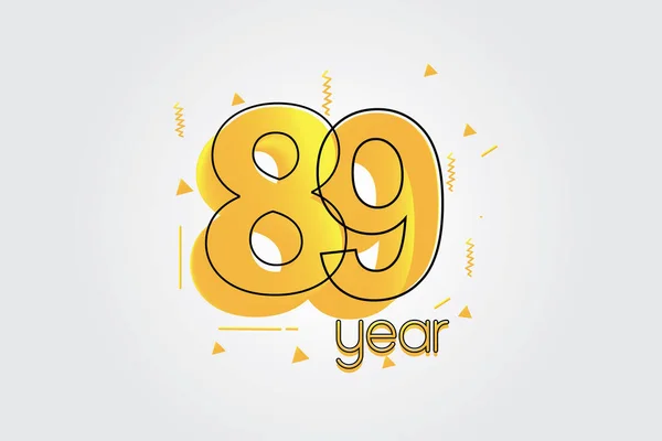 Année Anniversaire Célébration Jaune Couleurs Comique Design Logotype Logo Anniversaire — Image vectorielle