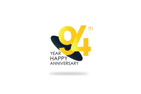 Year Anniversary Celebration Yellow Colors Design Logotype Anniversary Logo Isolated — Stock Vector