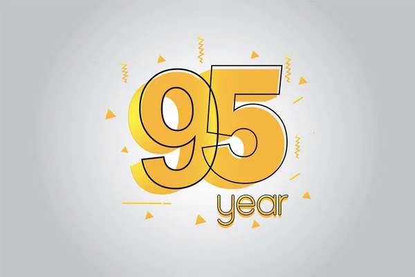 Celebração Aniversário Anos Cores Amarelas Logotipo Design Cômico Logotipo Aniversário —  Vetores de Stock