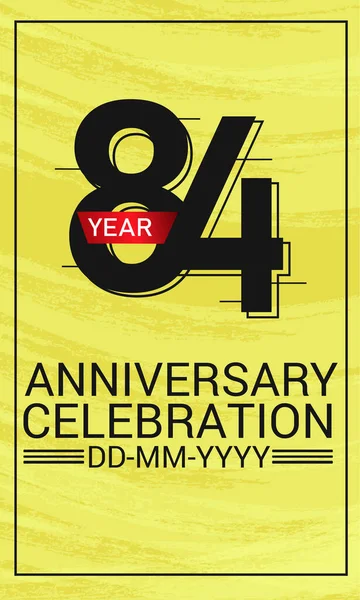 Velocidad Estilo Aniversario Celebración Logotipo Minimalista Jubileo Cinta Roja Línea — Vector de stock