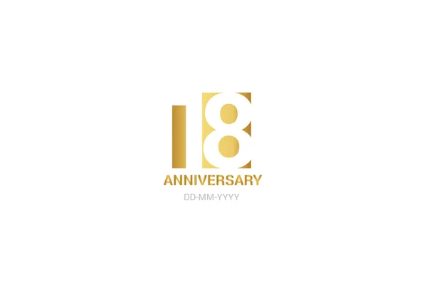 Yıldönümü Minimalist Logo Onuncu Yıl Yıldönümü Tebrik Kartı Doğum Günü — Stok Vektör