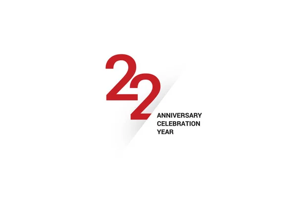 Anniversaires Logo Minimaliste Dix Ans 22E Jubilé Carte Vœux Invitation — Image vectorielle