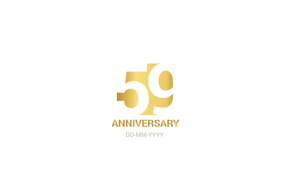 Лет Минималистский Логотип Десятилетие Юбилей Открытка Приглашение День Рождения Год — стоковый вектор