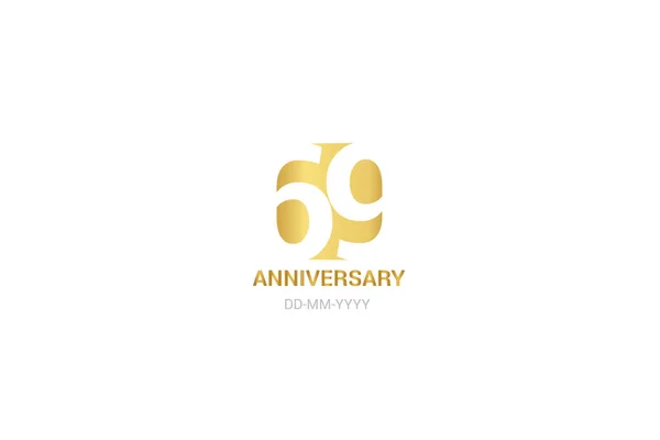 Aniversario Logo Minimalista Décimo Año Jubileo Tarjeta Felicitación Invitación Cumpleaños — Archivo Imágenes Vectoriales